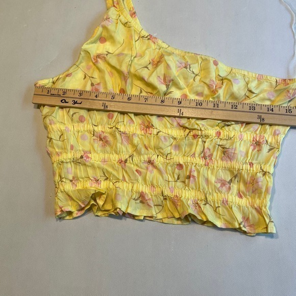 BP Womens One Shoulder Crop Top Yellow Floral Size‎ Small - Picture 6 of 9